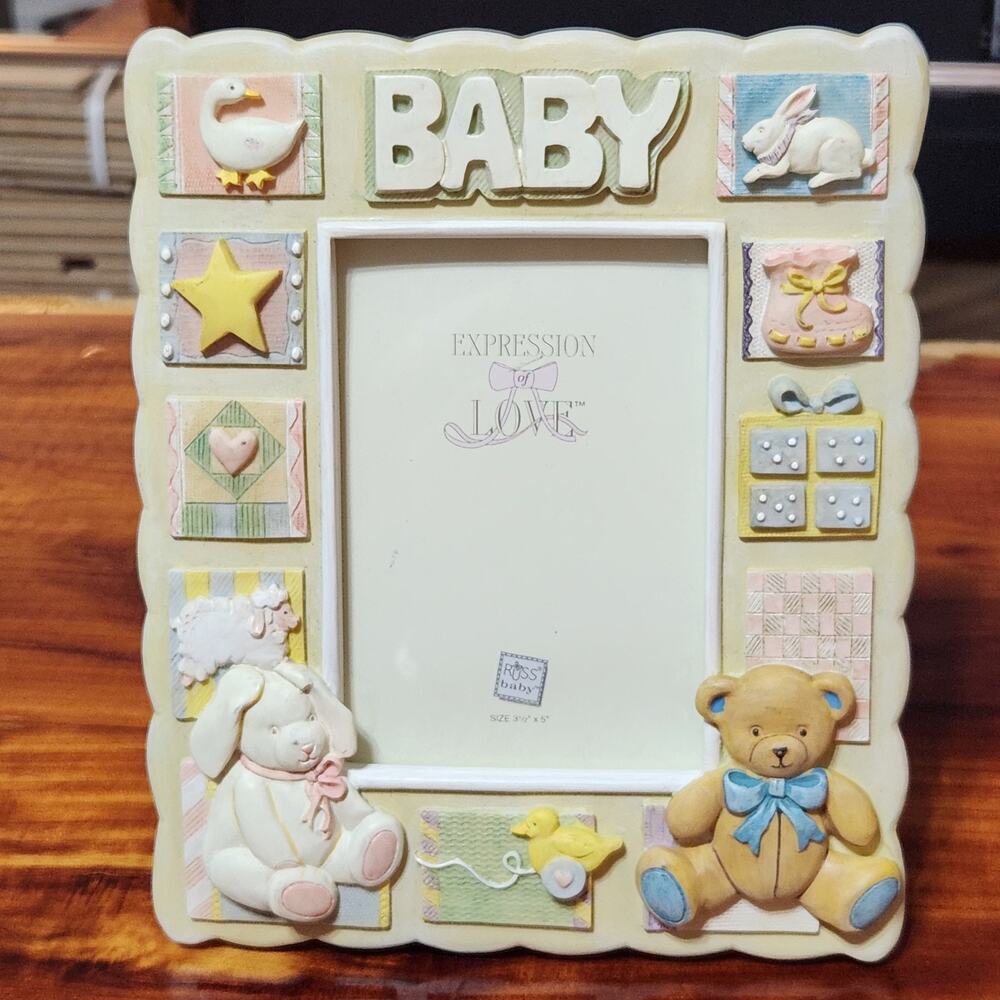 VTG Baby Nursery Photo Picture Frame 3" x 4.5" Picture Decor 3-D NEW Goose